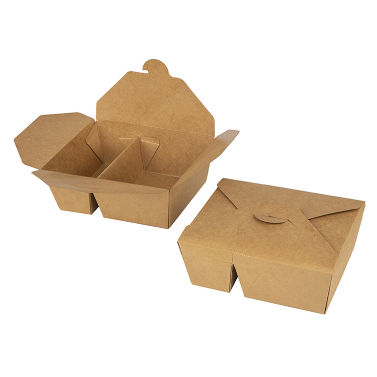 Custom logo printed disposable takeaway paper fast food packaging paper lunch box