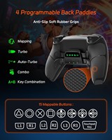 Manette PS5 améliorée, 4 boutons arrière, joystick magnétique anti-drift TMR, batterie 2500 mAh, compatible avec PS5 et jeux PC
