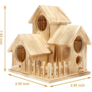 Ensemble de maison d'oiseau en bois à motif solide pour enfants Peinture et décoration Arts et artisanat - Product Image 6