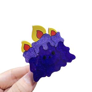 Pinza de garra acrílica de calabaza de Halloween Original, 5cm, dulce sombrero mágico, accesorio para el cabello de dibujos animados, cola de caballo de murciélago, Garra Para el cabello para mujeres y niñas - Product Image 5