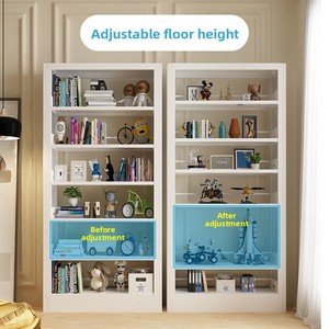 Multi-purpose Steel Book Display Rack Adjustable Shelves Double-sided Storage Sturdy Metal Floor-standing Library <b>Bookshelf</b> for - Product Image 2