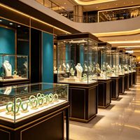 Vitrine à bijoux avec éclairage LED, petit kiosque à bijoux, comptoir de magasin, design personnalisable, respectueux de l'environnement, marque GZowin