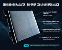 Radiateur de voiture 10464643 pour MGZS MGEZS 2020, pièce de refroidissement en aluminium brasé d'origine authentique avec garantie d'un an