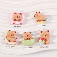 Dessin animé Capybara résine accessoires écologiques mignon plage réfrigérateur aimants porte-clés bricolage crème colle coque de téléphone autocollants
