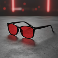 Lentes cuadradas ópticas de color naranja, rojo y amarillo, que bloquean el 99% de la luz azul, gafas para juegos de computadora, ayudan a dormir, montura de gafas anti-radiación