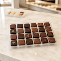 Boîte d'emballage transparente en blister pour pâtisserie au chocolat avec plateau intérieur en plastique, conteneur alimentaire personnalisé en PET pour aliments