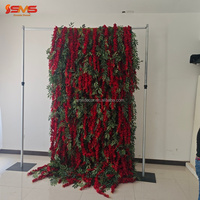 Guirlande de fleurs artificielles de glycine rouge SMS pour plafond, décoration florale pour mariage, salle de banquet, toile de fond