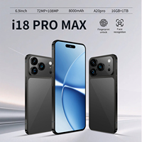 Nouveau Téléphone 2026 18 Pro Max Vente en Gros Original Débloqué 5G LTE Écran HD 16+1 To Écran 7,3 pouces Batterie 8000 mAh Smartphone Android 15