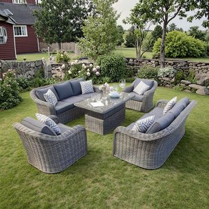 Mây vườn sofa đồ nội thất ngoài trời wicker vườn bàn ăn độc quyền chất lượng mây đồ nội thất sofa <span class=keywords><strong>Set</strong></span> - Product Image 4