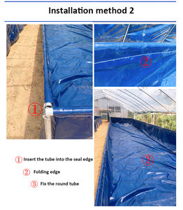 LVJU Revêtement d'étang à poissons pour l'aquaculture 2000 Litres 2x1x1m <span class=keywords><strong>500</strong></span> Gallons, 6.6x3.3x3.3 ft PVC Blue Pond Liner - Product Image 5