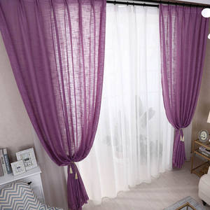 Rideau plissé Heybei Double Fly Yarn en polyester épais blanc, <span class=keywords><strong>non</strong></span> <span class=keywords><strong>transparent</strong></span>, avec rideau lumineux intégré - Product Image 4