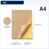 Autocollants en papier kraft A4, papier autocollant kraft, imprimable au laser et à jet d'encre, pour l'emballage, vente en gros, étiquettes d'impression DIY