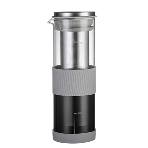 Carafe à café en verre borosilicate, faite à la main, transparente, pour café froid, avec filtre en acier inoxydable - Product Image 5
