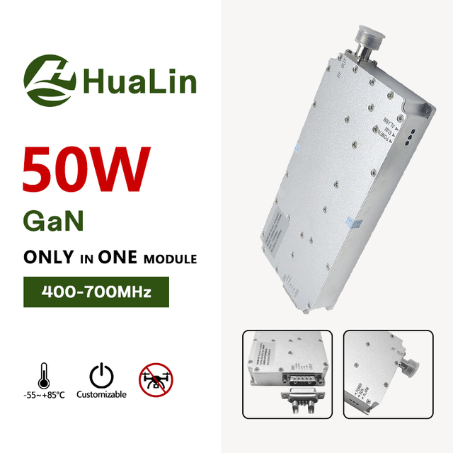 UHF Band 50W GaN 400-700Mhz Protected Module Copper Radiator RF Linear Power Amplifier Low Altitude Security C-UAS