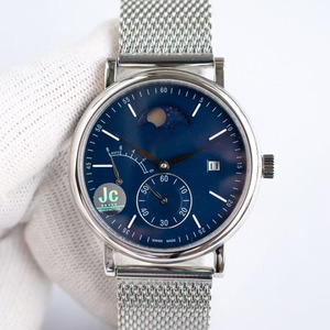 Montre mécanique automatique pour homme, style haut de gamme, bleu marine profond, module chronographe multifonctionnel, sport, business. - Product Image 1