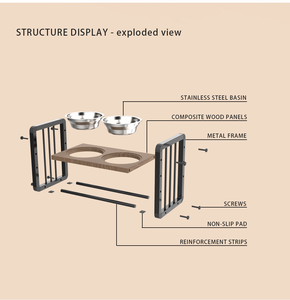 Bol d'alimentation <span class=keywords><strong>surélevé</strong></span> anti-déversement pour animaux de compagnie de grande taille de qualité alimentaire OEM personnalisé avec support réglable - Product Image 3