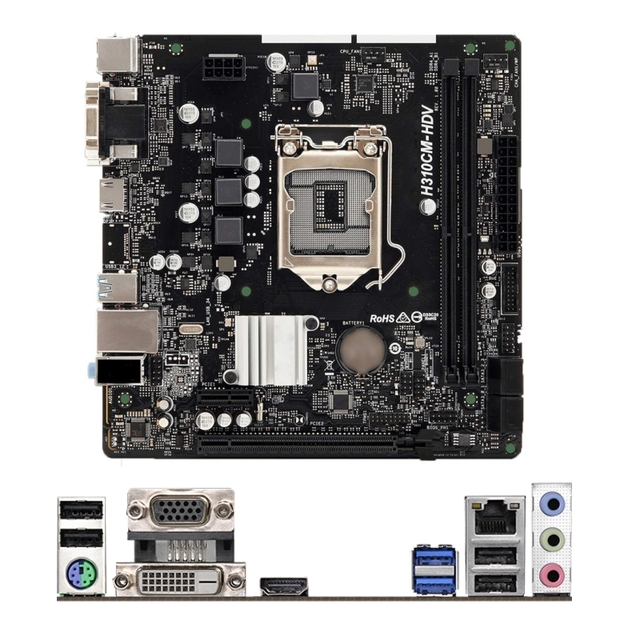 Good Conditions ASRock H310-HDV Desktop Computer M ATX Motherboard LGA 1151 Support 8/9th Gen Intel I3/I5/I7 Dual DDR4 with HDMI