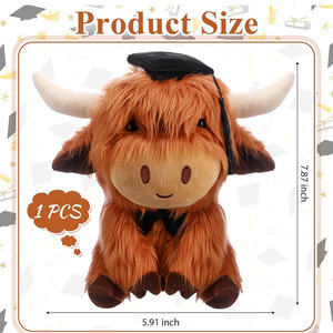 7940 juguete de peluche de vaca <span class=keywords><strong>Real</strong></span> esponjoso realista con Mortarboard lindos regalos de graduación para amigos compañeros de clase felpa de vaca <span class=keywords><strong>Real</strong></span> - Product Image 2