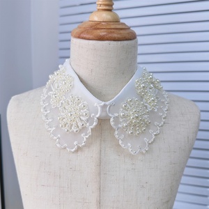 Accessorio ecologico per acqua con perline bianche e finte colletto multifunzionale stile etnico diamante per la decorazione del collo della camicia - Product Image 1