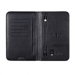 2025 Trending Keyjoy A5 <b>Metal</b> Leather <b>Wallet</b> Fast Charge Power Bank 5000mAh Smart Phone Wireless Charger - Product Image 3