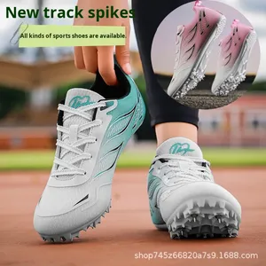 <span class=keywords><strong>Zapatillas</strong></span> de atletismo transfronterizas unisex para exteriores con tacos antideslizantes para correr y salto largo, modelo de malla con parte superior de PU y <span class=keywords><strong>clavos</strong></span> de acero. - Product Image 3
