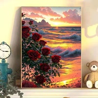 Peinture par numéros de paysage floral sur toile, taille personnalisée, kit de peinture à l'huile DIY fait main, art mural pour la décoration de la pièce
