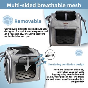 Transportín Plegable Rectangular de Gran Capacidad para Mascotas (Gatos y Perros) para Bicicleta; <span class=keywords><strong>Cesta</strong></span> Expandible para Bicicleta - Product Image 4