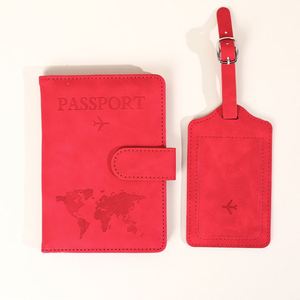 X418 <b>Passport</b> <b>Cover</b> and Luggage Tag Pu Leather Travel Wallet Card Holder Custom Logo <b>Passport</b> Holder and Luggage Tag Set - Product Image 3