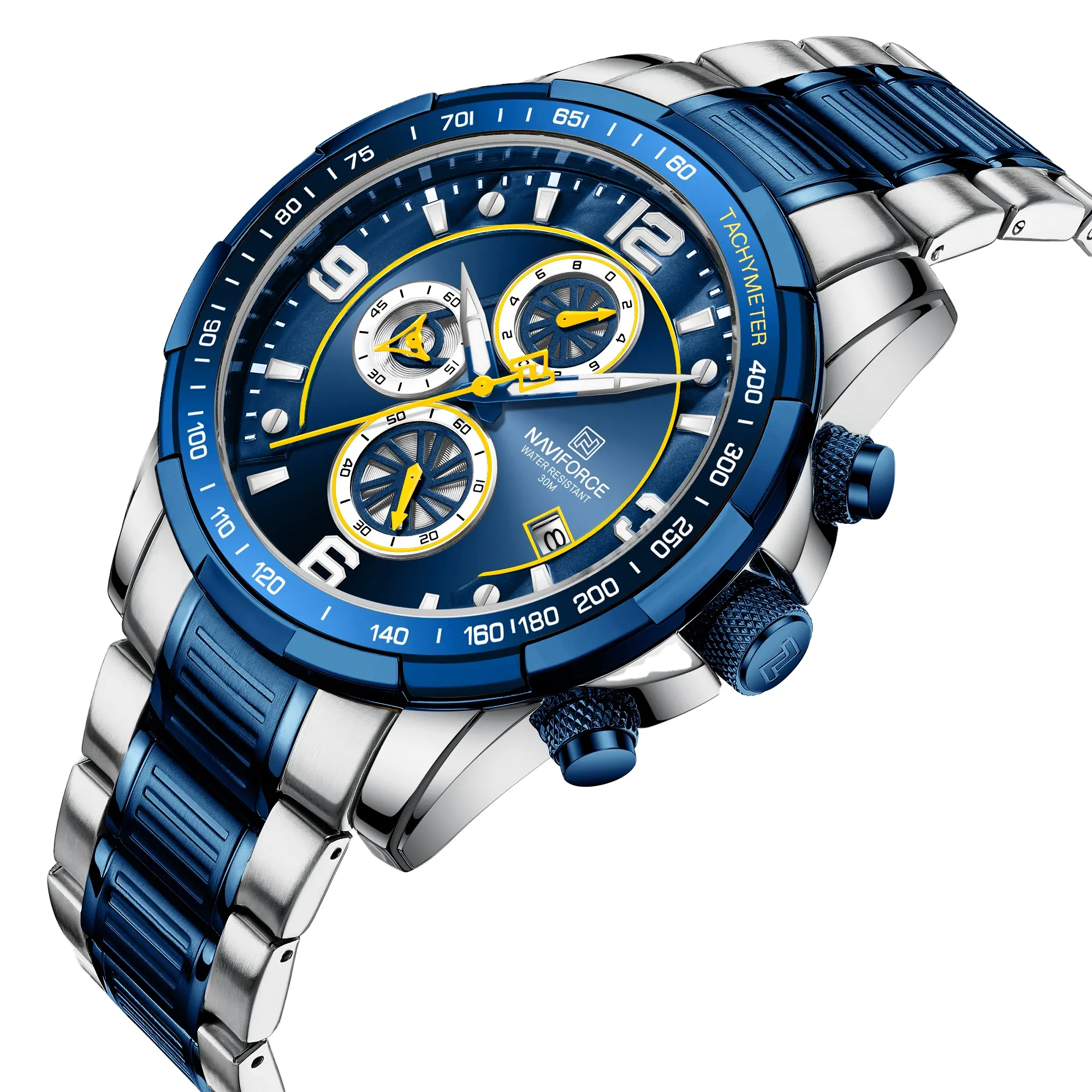 Top Brand NAVIFORCE New Men's Watch Sport Fashion Wristwatch Luxury Chronograph Stainless Steel Quartz Male Clock 8020