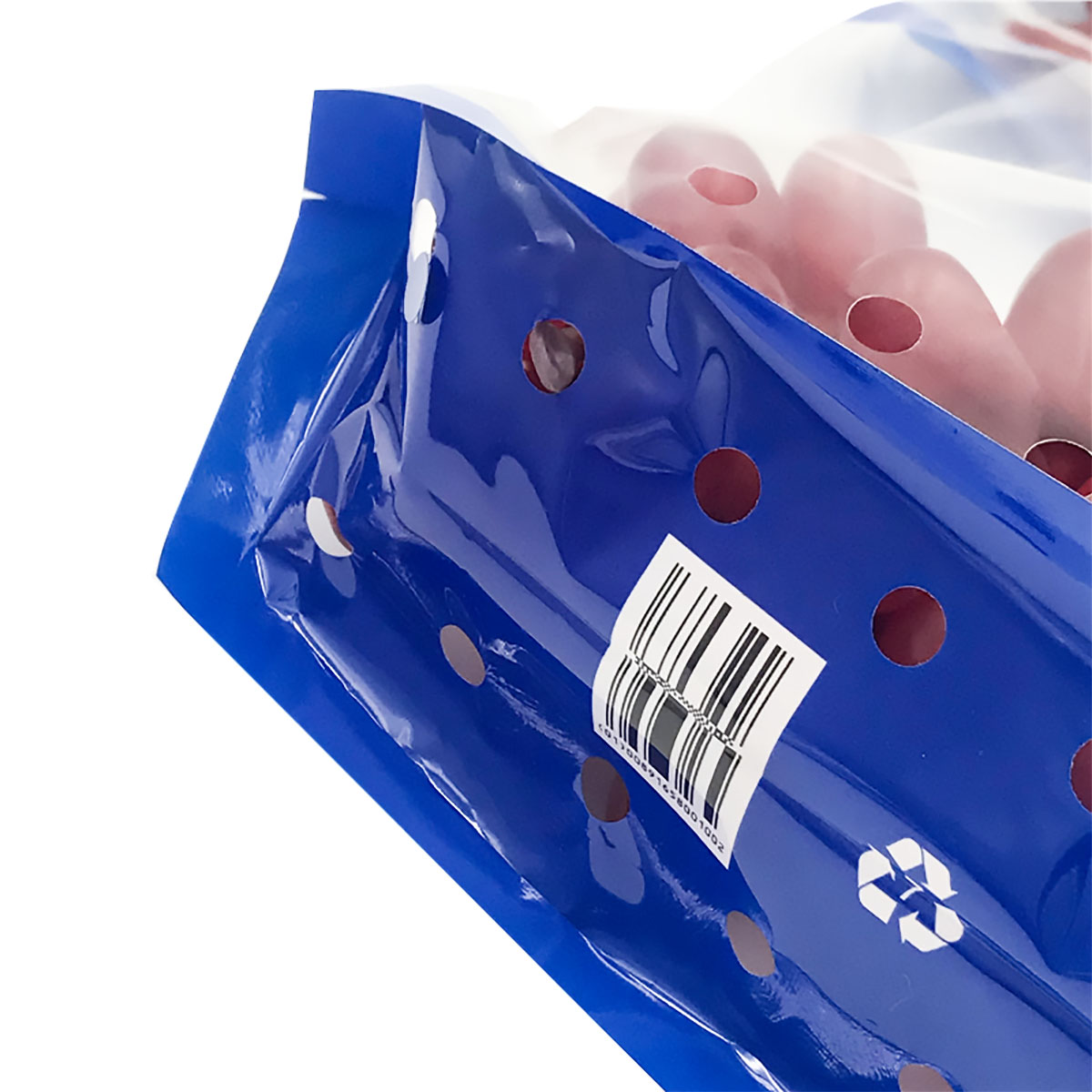 Transparent biodegradable Fresh Fruit Packing Bag With Zipper And Breath Hole Fruit Plastic Bag For Strawberry,Grape,Cherry