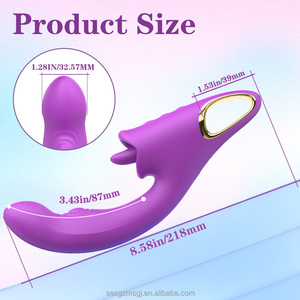 High-End 3 in 1 Adjustable Bend Clitoral Licking Vibrator Realistic Thrusting <strong>Dildo</strong> for Female Pleasure - Product Image 5