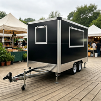 Remorque de cuisine mobile avec cuisinière à gaz quatre brûleurs, four et hotte aspirante pour cantine de chantier, directement de l'usine