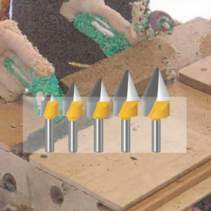 YUF Ensemble de 6 fraises de fraisage en carbure de 8 mm pour le nettoyage des bords, le chanfreinage et le travail du bois - Product Image 3