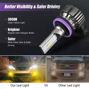 슈퍼 밝은 노란색 H11 H16 H8 LED 안개등 전조등 전구 빠른 설치 3000K 앰버 LED 안개 전구 교체 자동차 새로운 - Product Image 3