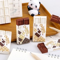 Gommes en caoutchouc souple en gros à prix abordable, design en forme de chocolat, pour enfants, fournitures scolaires, gommes mignonnes, aide aux devoirs