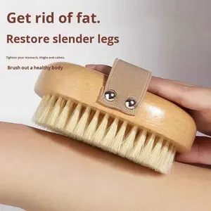 Cepillo corporal de cerdas suaves Depurador trasero de cerdas de jabalí Cepillos de baño Esponjas Depuradores para uso en seco y húmedo para piel grasa Guantes corporales Bolsas - Product Image 5