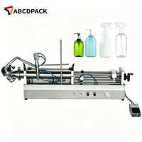 Machine de remplissage semi-automatique horizontale à piston pneumatique à tête unique pour huile comestible, pâte, jus et désinfectant pour les mains