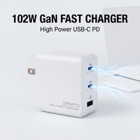 Adaptor Lipat 3-Port USB-C USB-A 100W GaN Pengisi Daya Cepat untuk MacBook Pro/Air iPad iPhone Galaxy S24