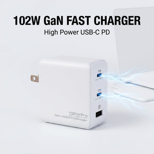 Adaptateur pliable 3 ports USB-C USB-A 100W GaN, chargeur mural à charge rapide pour MacBook Pro/Air iPad <span class=keywords><strong>iPhone</strong></span> Galaxy S24 - Product Image 1