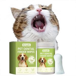 Toallitas de Limpieza Dental para Perros y Gatos Kriath, Tela No Tejida, <span class=keywords><strong>Aliento</strong></span> Fresco, Control de Placa, Limpieza Suave, Sin Perfume - Product Image 1