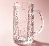 Tasses à poignée en verre à motif d'arbre de haute qualité, idéales pour la bière, le jus, le café, le lait, pour les bars, la maison et le bureau.