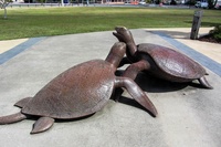 Sculpture de tortue en bronze moderne sur mesure MALTON, procédé de moulage à la cire perdue numérique, finition polie - Objet de collection artistique