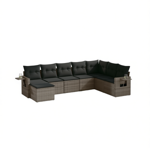 Ensemble de canapés de jardin gris D0100X37BYX, mobilier d'extérieur modulaire avec porte-gobelets - Product Image 1