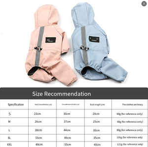 Impermeabile Ecologico Moderno in Poliestere per Cani, Leggero con Cappuccio e Strisce Riflettenti di Sicurezza, Taglie XS-XL per Cani Piccoli - Product Image 4