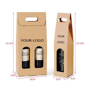 Bán Buôn Biểu Tượng Tùy Chỉnh Thiết Kế Cầm Tay Rượu Vang Quà Tặng Bao Bì Giấy Kraft Rượu Vang Đỏ Túi Cho Whisky Chai - Product Image 5