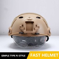 Casque tactique de terrain extérieur en plastique ABS durable de marque PF, version simple, équipement de sécurité PJ FAST