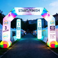 Arche publicitaire gonflable pour événements extérieurs, portail d'entrée carré, arche arc-en-ciel pour marathons, gonflables colorés