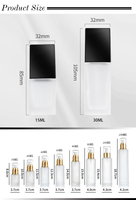 Flacon pompe cosmétique 200 ml en verre doré avec vaporisateur, forme carrée ou ronde, vide, volumes 30 ml, 50 ml, 10 ml, boîte diffuseur incluse