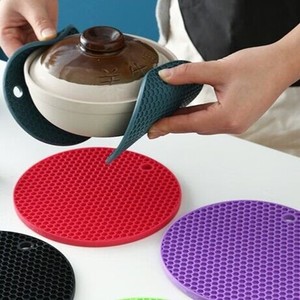 Silicone Solid Color Heat-Insulating Anti-Slip <b>Mat</b> for Kitchens <b>Plate</b> Coasters Anti-Scalding Placemats Household Bowl <b>Mats</b> Hand - Product Image 1
