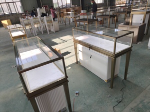 PROMOTION Stainless Steel Jewelry Cabinet LED Light <strong>Tempered</strong> <strong>Glass</strong> Jewelry in Stock Showcase Jewelry Cabinet LOGO Customization - Product Image 1